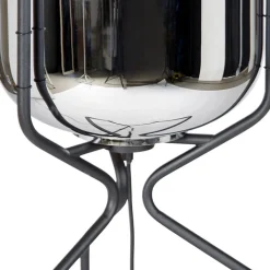 QAZQA Design vloerlamp zwart met smoke glas - Bliss