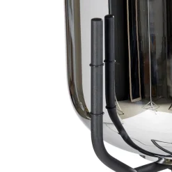 QAZQA Design vloerlamp zwart met smoke glas - Bliss