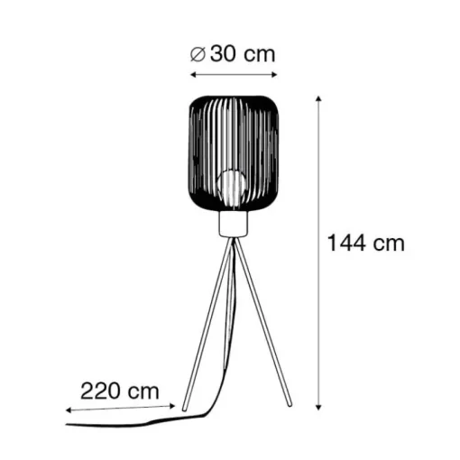 QAZQA Design vloerlamp zwart met goud - Mayelle