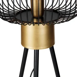 QAZQA Design vloerlamp zwart met goud - Mayelle