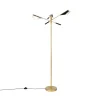 QAZQA Design vloerlamp zwart met goud 3-lichts - Sinem