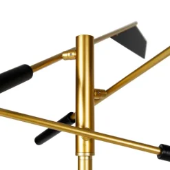QAZQA Design vloerlamp zwart met goud 3-lichts - Sinem
