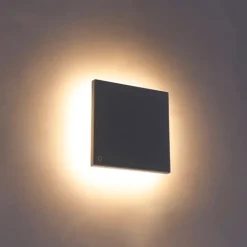QAZQA Design wandlamp grijs aluminium 15 cm incl. LED 9W - Skyf
