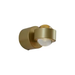 QAZQA Design wandlamp messing incl. LED IP44 - Lens
