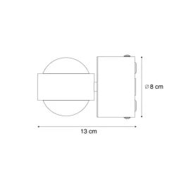 QAZQA Design wandlamp messing incl. LED IP44 - Lens