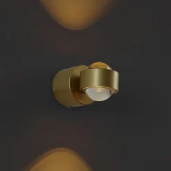 QAZQA Design wandlamp messing incl. LED IP44 - Lens