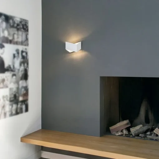 QAZQA Design wandlamp wit met zilveren binnenkant - Fold