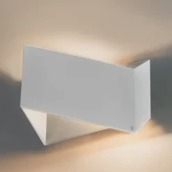QAZQA Design wandlamp wit met zilveren binnenkant - Fold