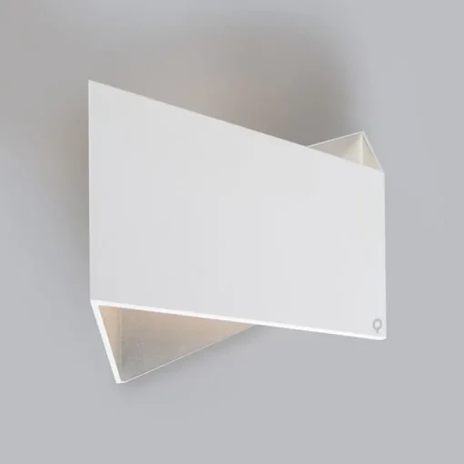 QAZQA Design wandlamp wit met zilveren binnenkant - Fold