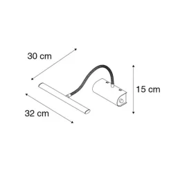 QAZQA Design wandlamp zwart 32 cm incl. LED met dimmer - Tableau
