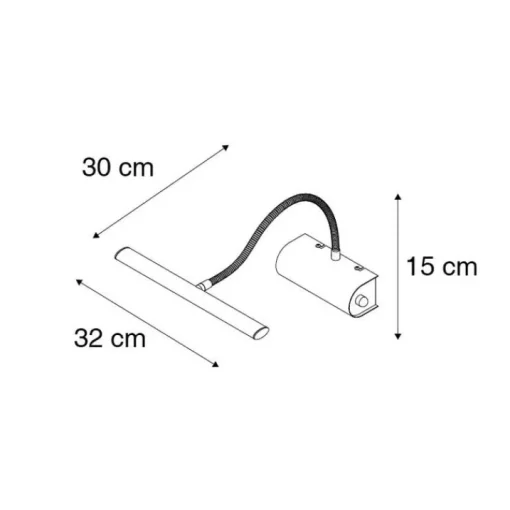 QAZQA Design wandlamp zwart 32 cm incl. LED met dimmer - Tableau