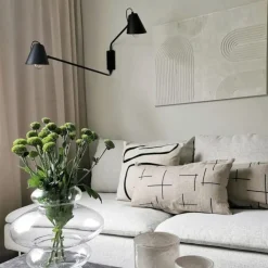 QAZQA Design wandlamp zwart 2-lichts verstelbaar - Lune