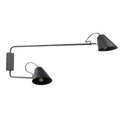 QAZQA Design wandlamp zwart 2-lichts verstelbaar - Lune
