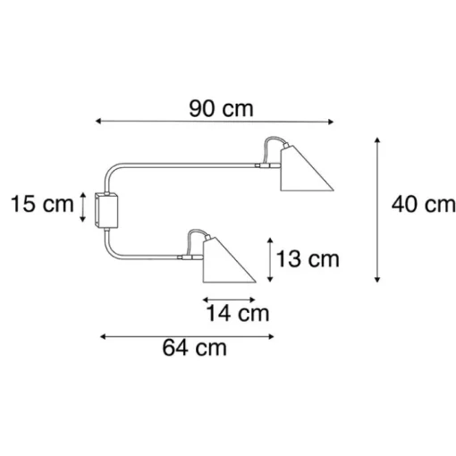 QAZQA Design wandlamp zwart 2-lichts verstelbaar - Lune