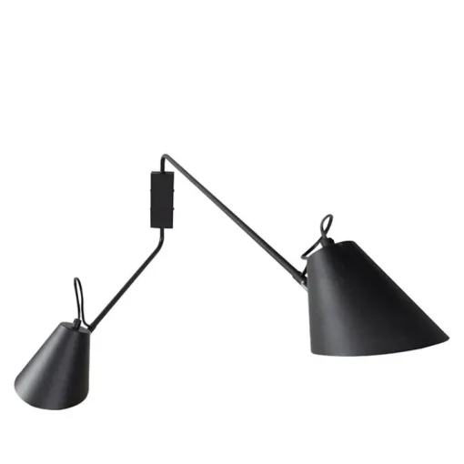 QAZQA Design wandlamp zwart 2-lichts verstelbaar - Lune