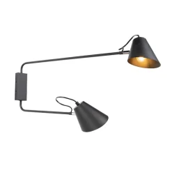 QAZQA Design wandlamp zwart 2-lichts verstelbaar - Lune