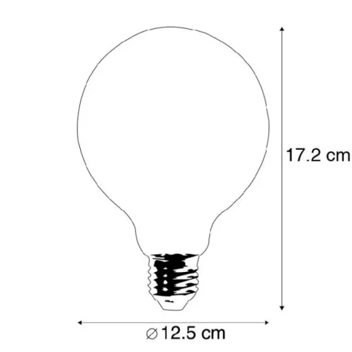 LUEDD E27 dimbare LED filament lamp G125 goldline 5W 450 lm 2200K