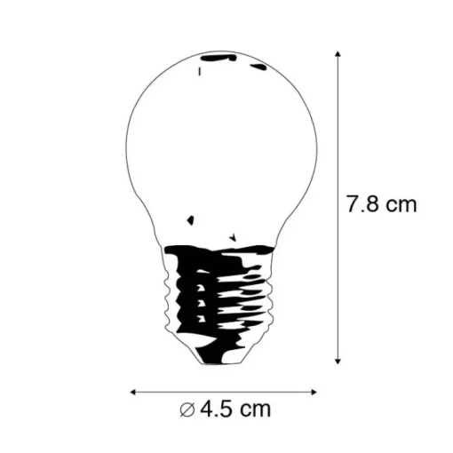 LUEDD E27 dimbare LED filament P45 kogellamp 5W 470 lm 2700K