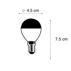 LUEDD E14 dimbare LED filamentlamp kopspiegel P45 zwart 300 lm 2700K