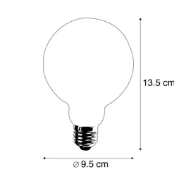 LUEDD E27 dimbare LED lamp G95 goud 5W 450 lm 2200K