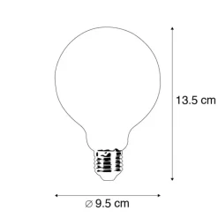 LUEDD E27 dimbare LED lamp G95 5W 470 lm 2700K