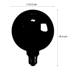 Calex E27 dimbare LED lamp G125 zwart goud 3,5W 80 lm 1800K