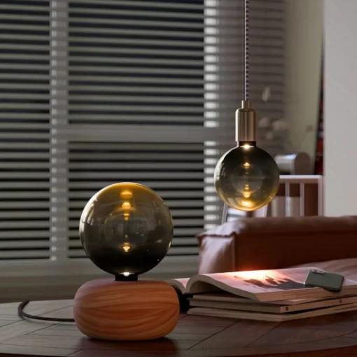 Calex E27 dimbare LED lamp G125 zwart goud 3,5W 80 lm 1800K