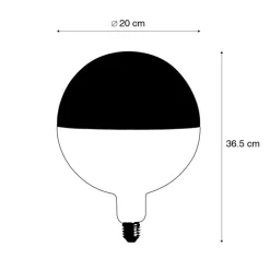 Calex E27 dimbare LED lamp kopspiegel G200 zwart 6W 360 lm 1800K