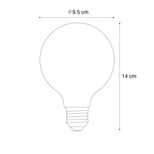 LUEDD E27 dimbare LED lampen G95 bruin 4W 120 lm 1800K