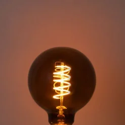 LUEDD E27 dimbare LED lampen G95 bruin 4W 120 lm 1800K