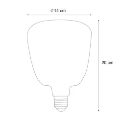 LUEDD E27 dimbare LED lampen G140 bruin 4,9W 110 lm 1800K