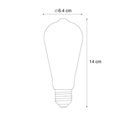 LUEDD E27 dimbare LED lampen ST64 bruin 4W 100 lm 1800K