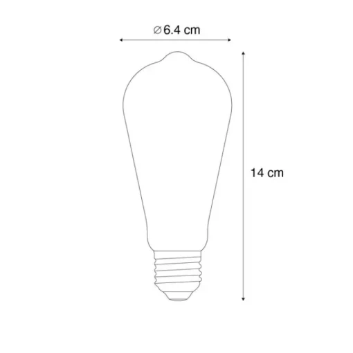 LUEDD E27 dimbare LED lampen ST64 bruin 4W 100 lm 1800K