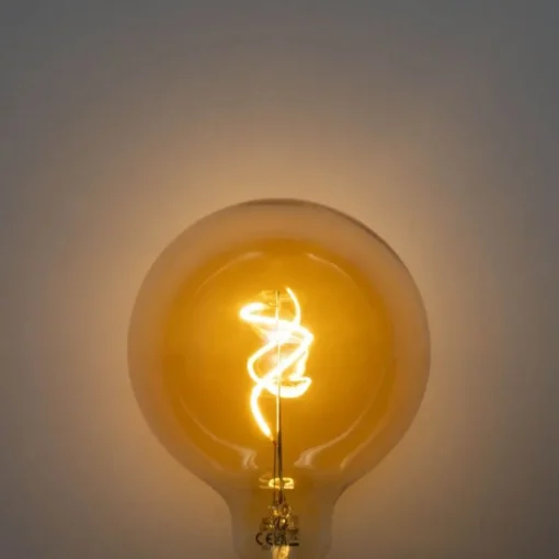 LUEDD E27 dimbare LED spiraal filament goud G125 4W 270 lm 2700K