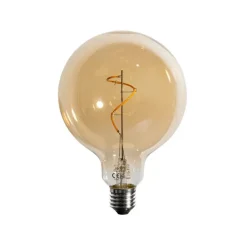 LUEDD E27 dimbare LED spiraal filament goud G125 4W 270 lm 2700K