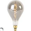 LUEDD E27 dimbare LED spiraal filament lamp A165 smoke 4W 120 lm 1800K