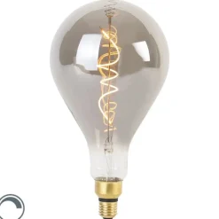 LUEDD E27 dimbare LED spiraal filament lamp A165 smoke 4W 120 lm 1800K