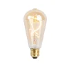 LUEDD E27 dimbare LED spiraal lamp ST64 goud 4W 270 lm 2100K