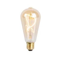 LUEDD E27 dimbare LED spiraal lamp ST64 goud 4W 270 lm 2100K