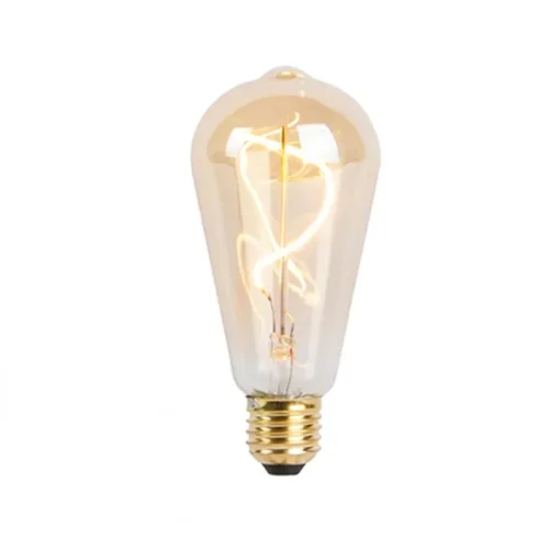 LUEDD E27 dimbare LED spiraal lamp ST64 goud 4W 270 lm 2100K