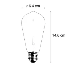 LUEDD E27 dimbare LED spiraal lamp ST64 goud 4W 270 lm 2100K