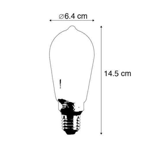 LUEDD E27 LED filamentlamp amberkleurig glas 2.5W 120lm 1800K
