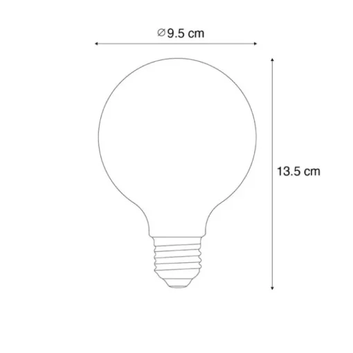 LUEDD E27 3-staps dimbaar LED lamp G95 4W 450 lm 3000K