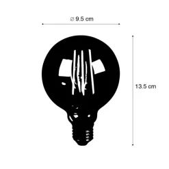 LUEDD E27 3-staps dimbare LED lamp G95 Goldline 5W 530 lm 2200K