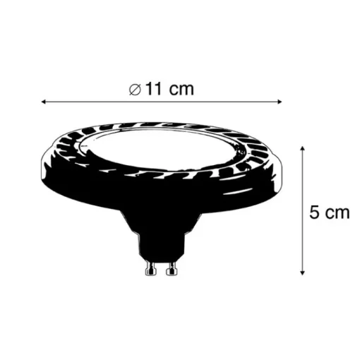 LUEDD GU10 dimbare LED AR111 zwart 8W 600 lm 2700K