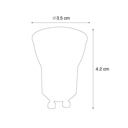 LUEDD GU10 dimbare LED lamp 35 mm 4W 200 lm 2700K