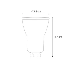 LUEDD GU10 35mm 3-staps dimbaar LED lamp 4W 270 lm 3000K