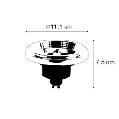LUEDD GU10 3-staps dim to warm LED lamp AR111 11W 620 lm 2000-3000K
