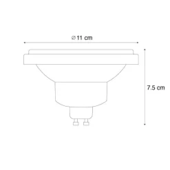 LUEDD GU10 3-staps dimbaar in Kelvin LED lamp AR111 10W 800 lm 2700 - 3700K