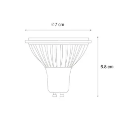 LUEDD GU10 3-staps dimbaar LED lamp 70mm 6.5W 600 lm 2700K